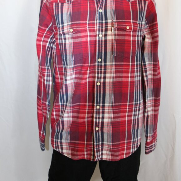 Levi's Modern Fit Button-down Western Plaid Shirt Men's Medium - Picture 2 of 8